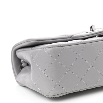 Chanel Lambskin Quilted Mini Rectangular Flap Grey 8 of 9