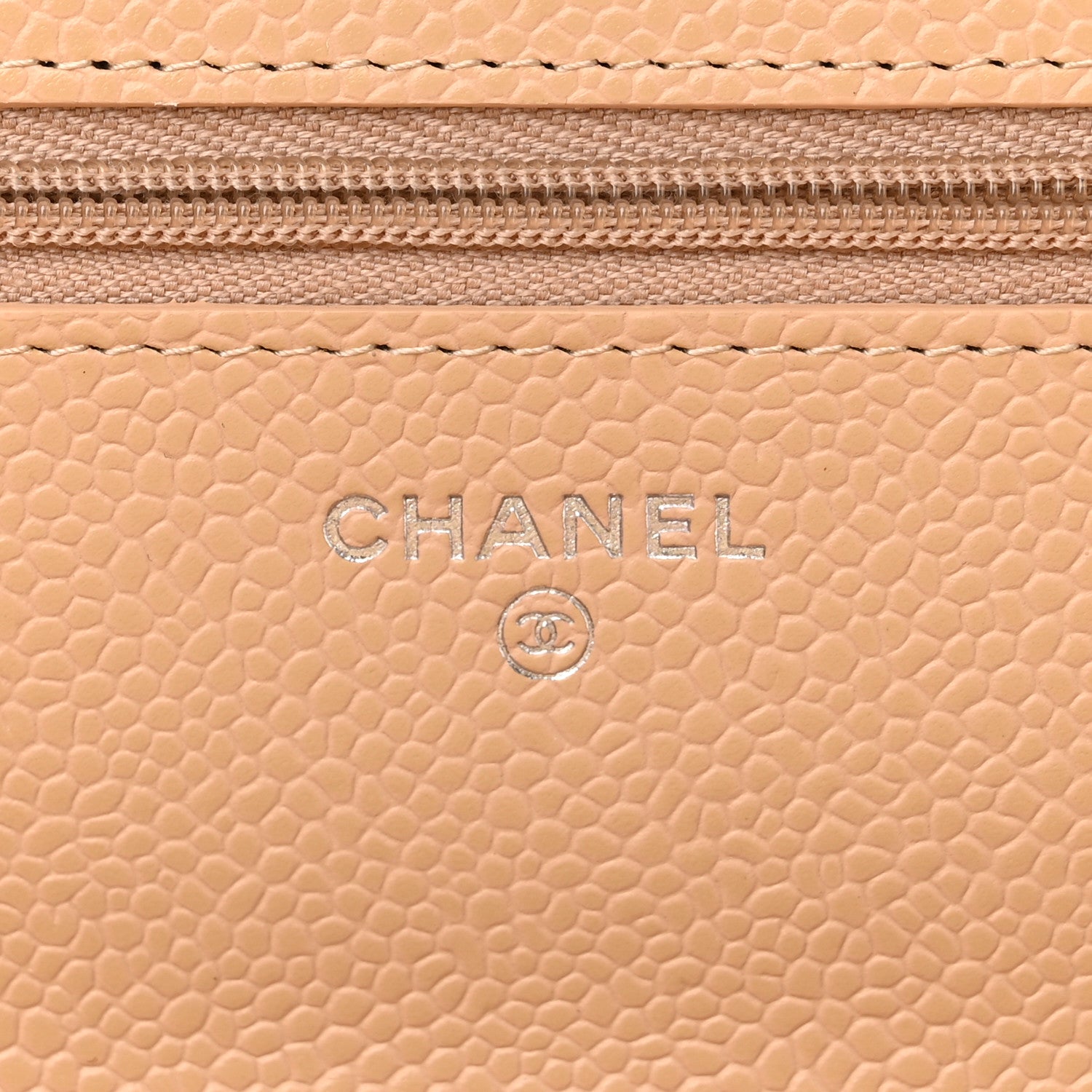 Chanel Caviar Quilted Wallet On Chain WOC Beige 6 of 12