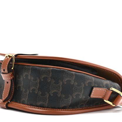Celine Triomphe Canvas Medium Folco Bag Tan 8 of 9