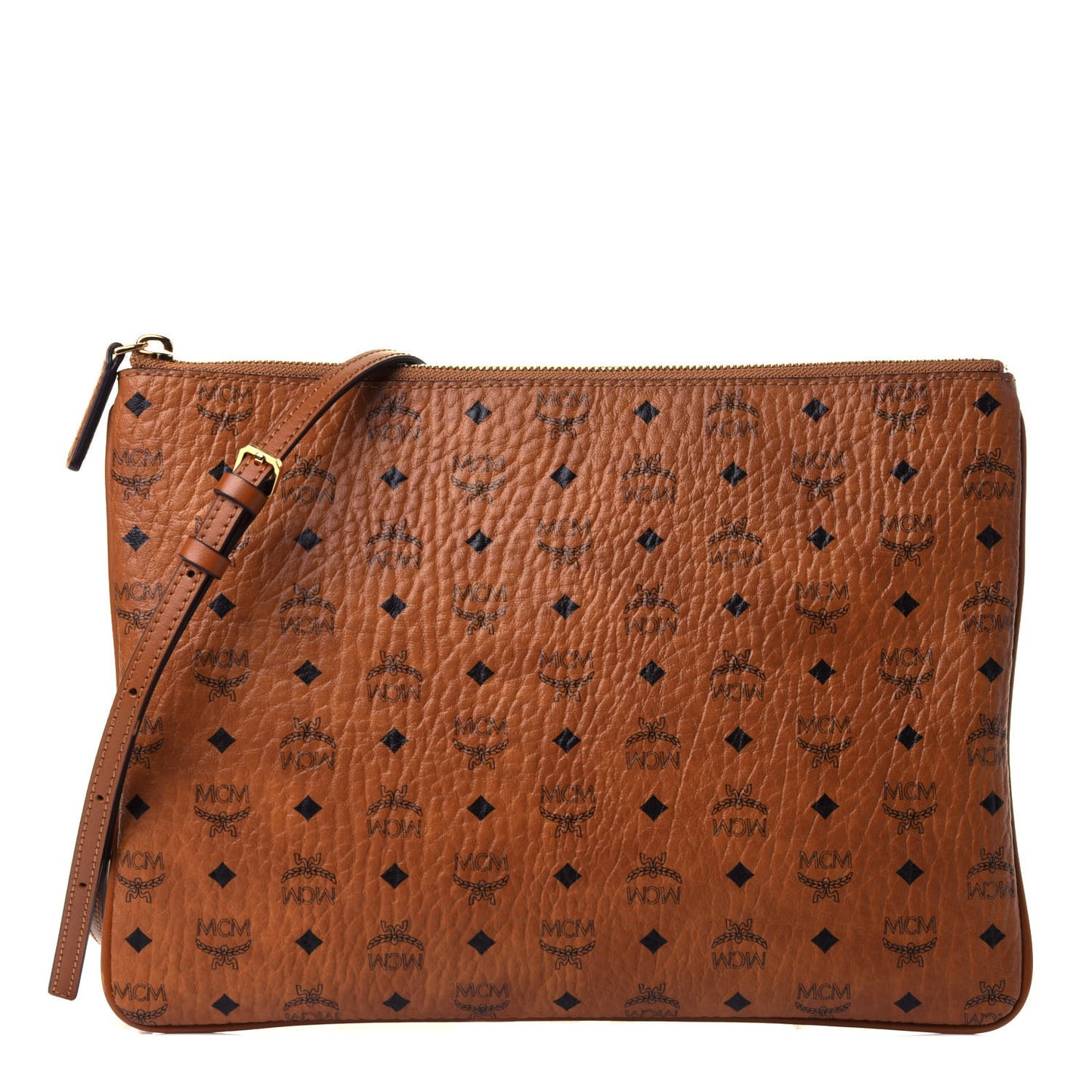 Visetos Medium Crossbody Pouch Cognac