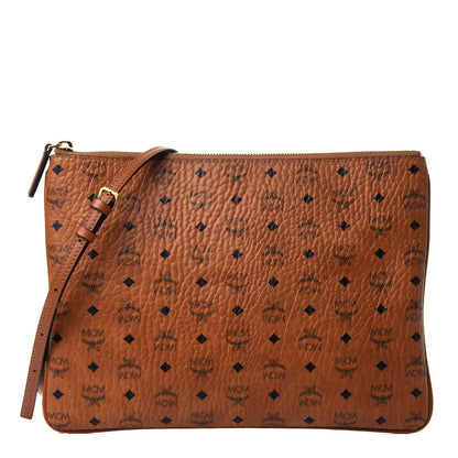 MCM Visetos Medium Crossbody Pouch Cognac 1 of 4