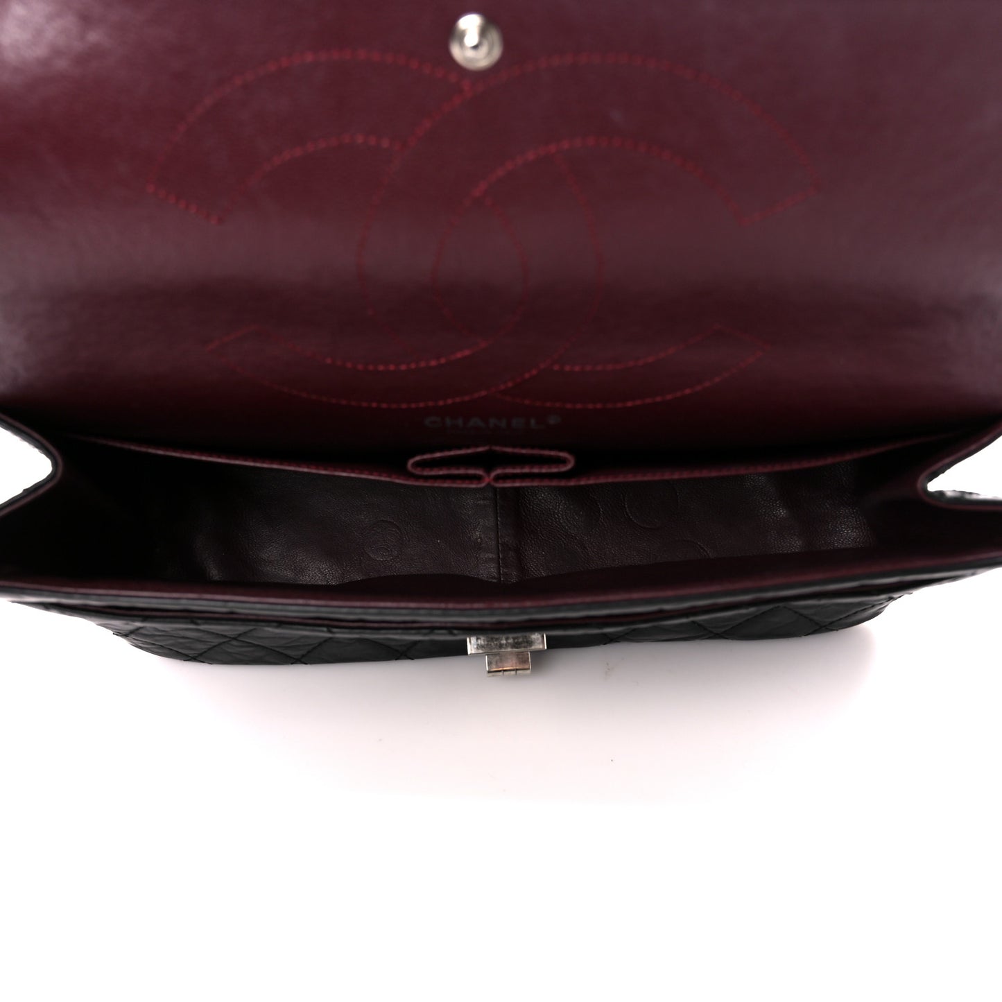 Aged Calfskin Quilted 2.55 Reissue 227 Flap Black