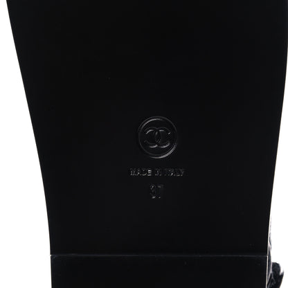 Chanel Grained Calfskin Velcro Dad Sandals 37 Black 6 of 9