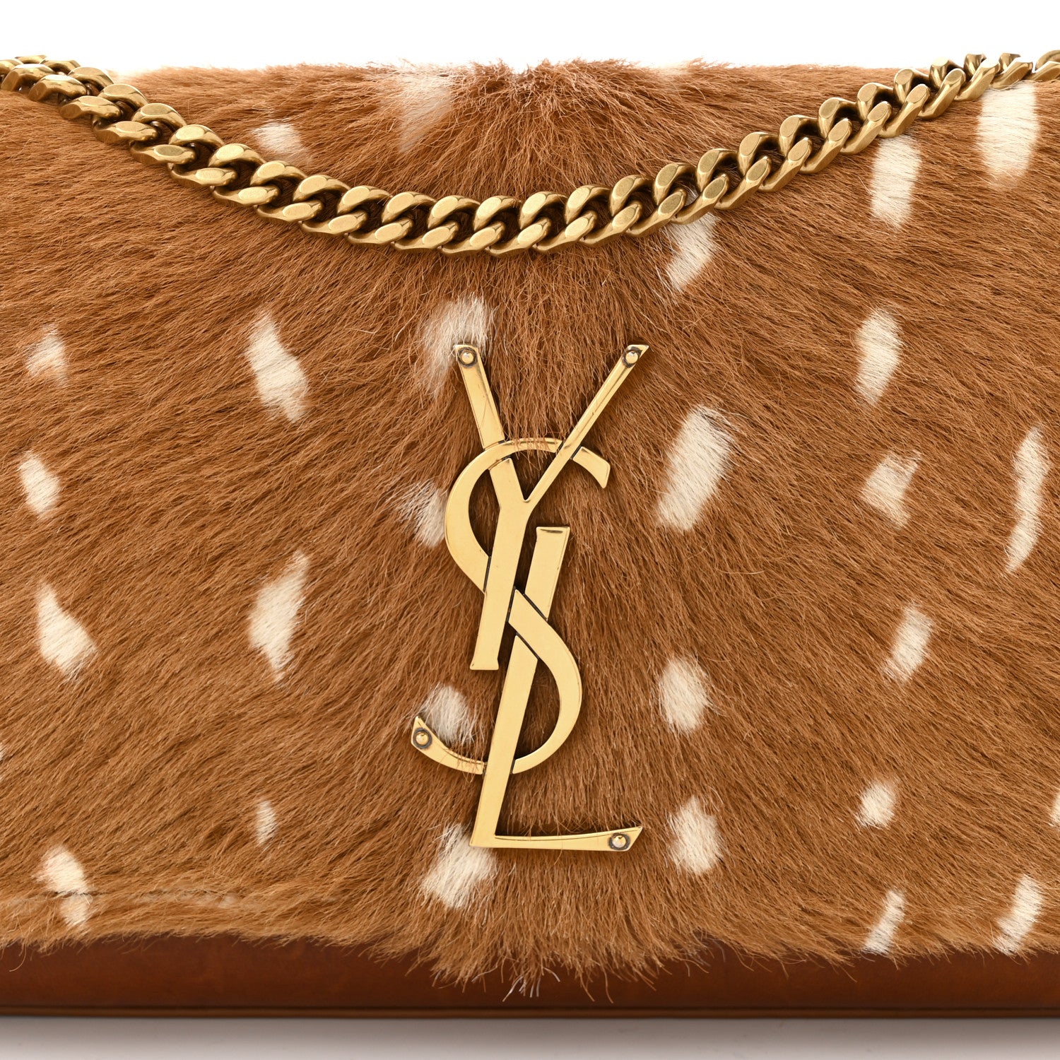 Saint Laurent Pony Hair Calfskin Small Classic Monogram Kate Satchel Fawn 8 of 10