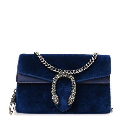 Gucci Velvet Super Mini Dionysus Shoulder Bag Cobalt 1 of 9