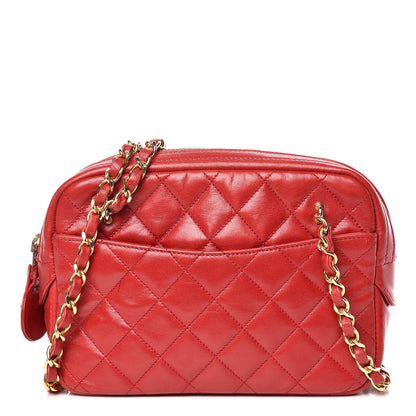 Chanel Lambskin Quilted Camera Case Red 1 of 17