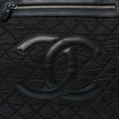 Chanel Nylon Quilted Calfskin Large CC Tote Bag Black 14 of 14
