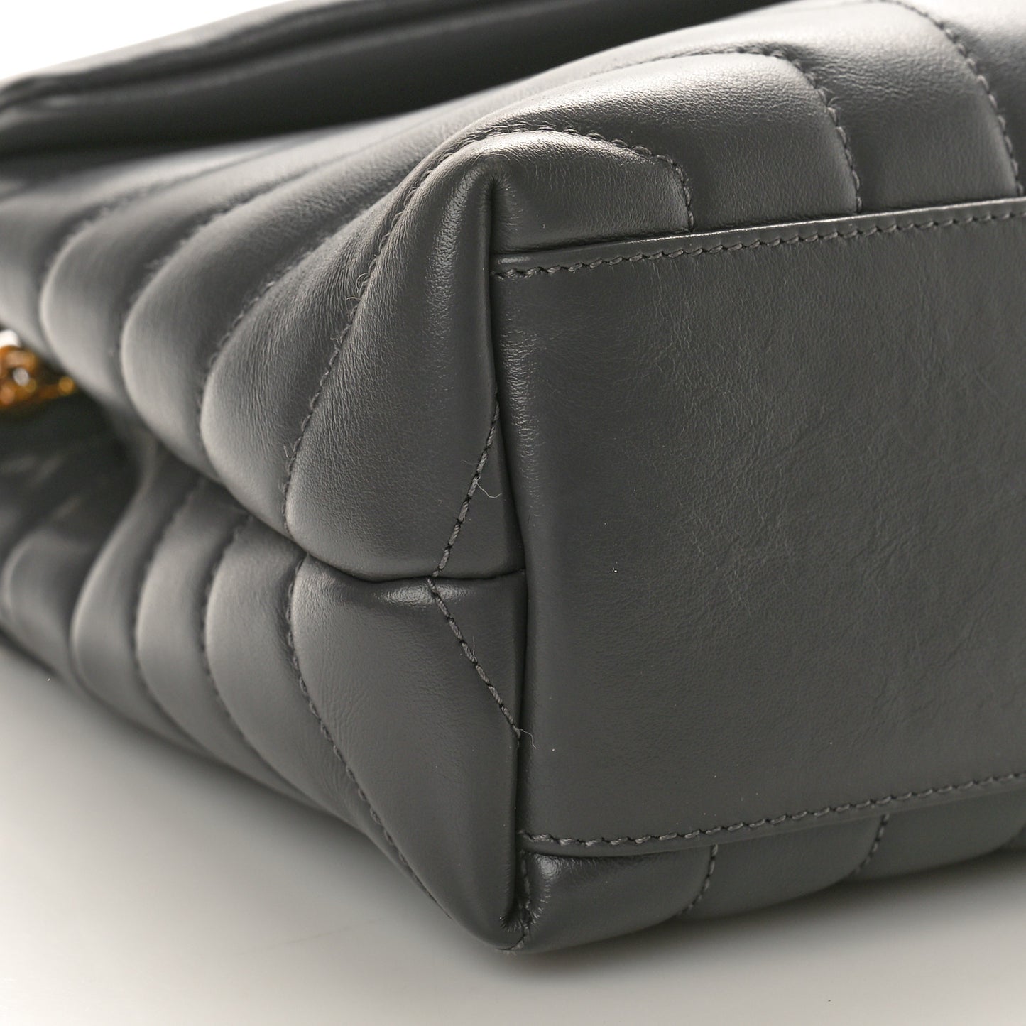 Calfskin Y Quilted Monogram Small Loulou Chain Satchel Storm