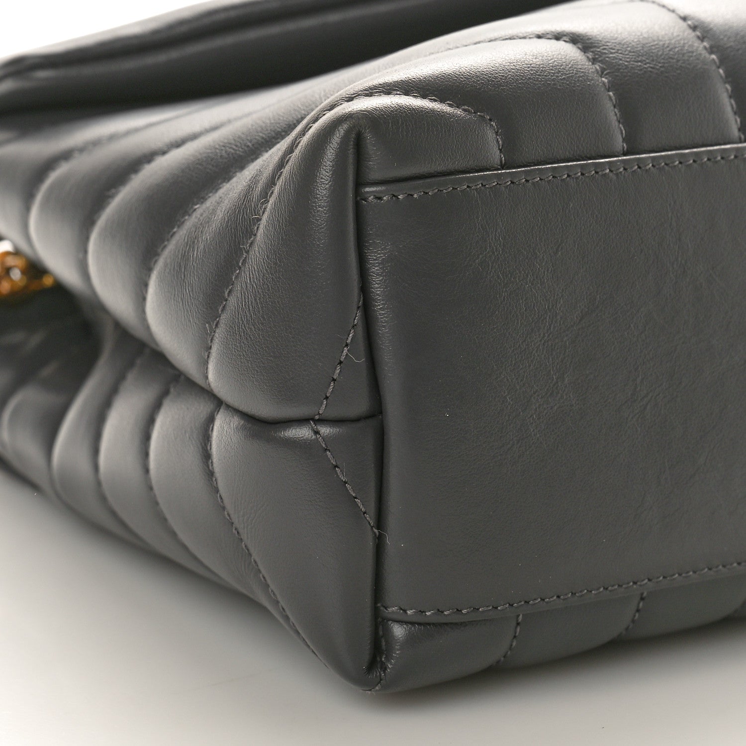Saint Laurent Calfskin Y Quilted Monogram Small Loulou Chain Satchel Storm 10 of 11