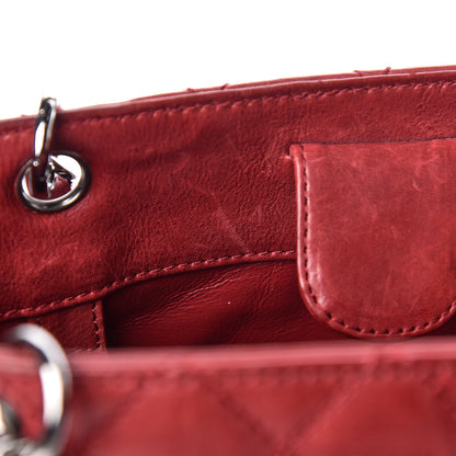 Chanel Calfskin Quilted Petit Shopping Tote PST Dark Red 12 of 14