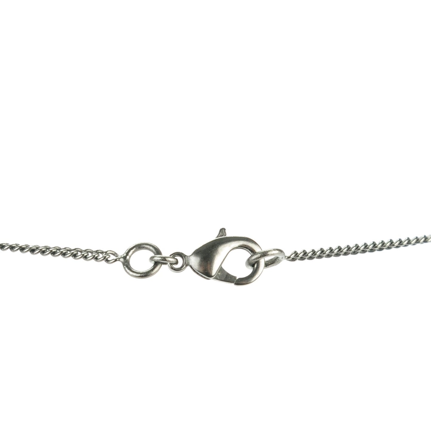 Ruthenium Crystal CC Heart Charm Necklace Black