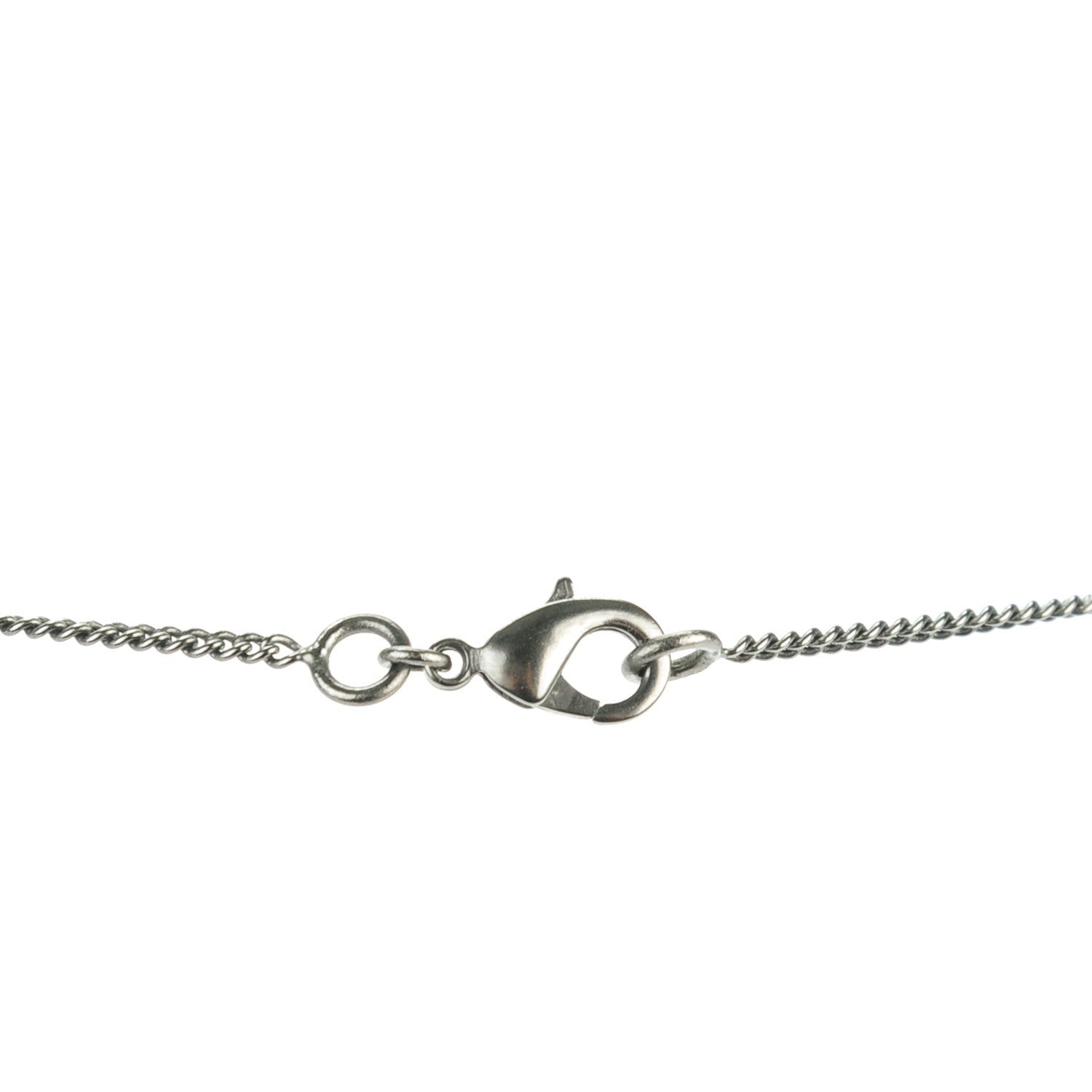 Chanel Ruthenium Crystal CC Heart Charm Necklace Black 3 of 5