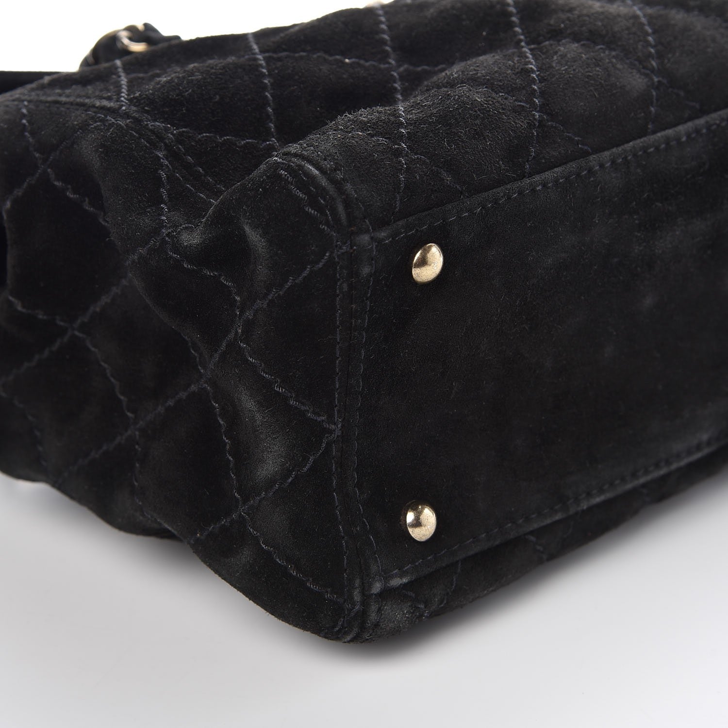 Chanel Suede Stitched Single Flap Black 12 of 15