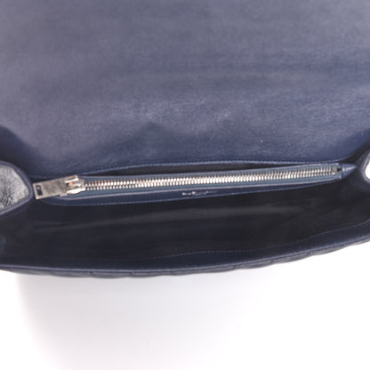 Saint Laurent Sheepskin Matelasse Chevron Monogram Large College Satchel Navy Blue 6 of 10