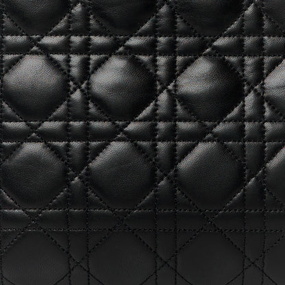 Christian Dior Lambskin Cannage Medium Lady Dior Black 9 of 14