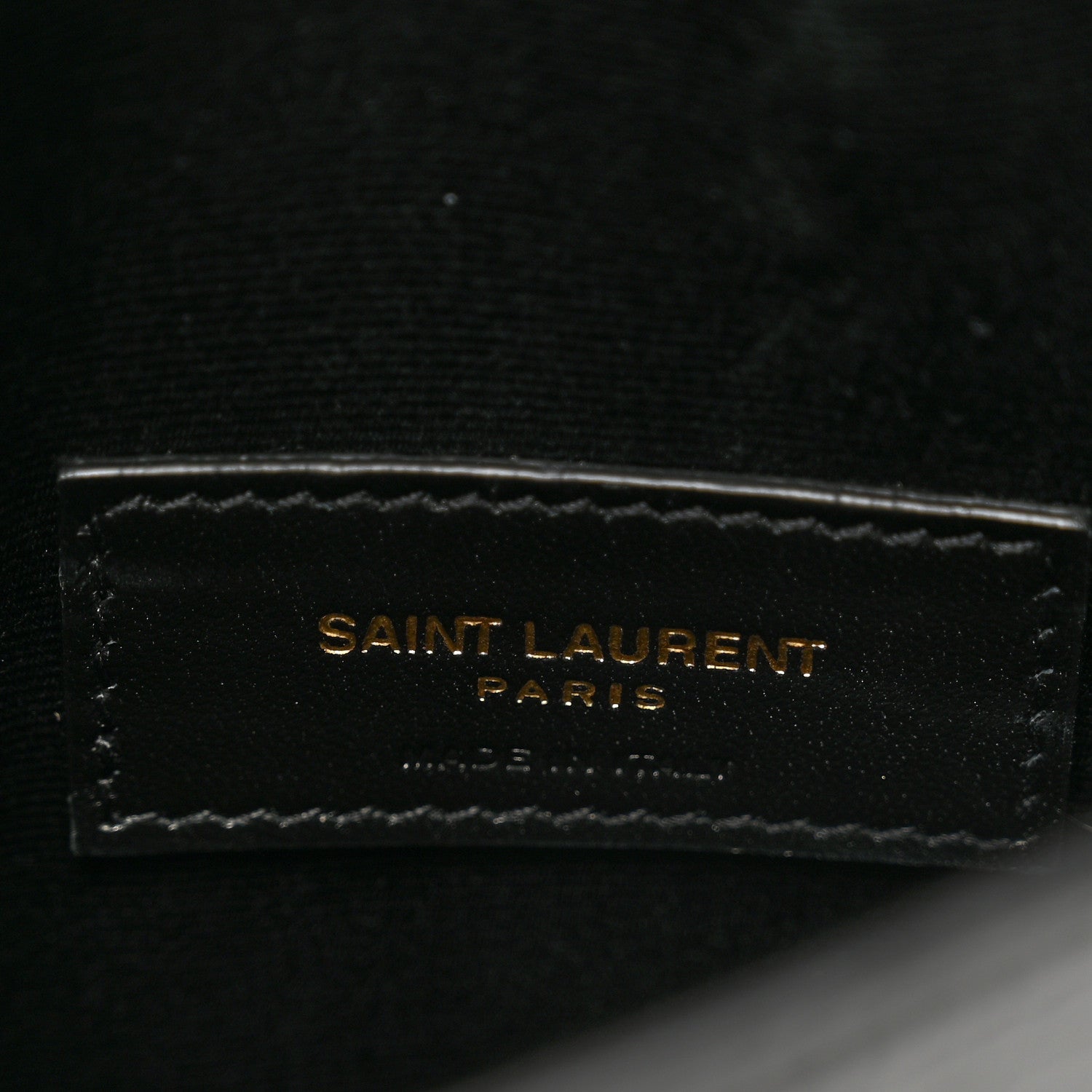Saint Laurent Calfskin Crocodile Embossed Monogram Uptown Baby Pouch Black 6 of 6