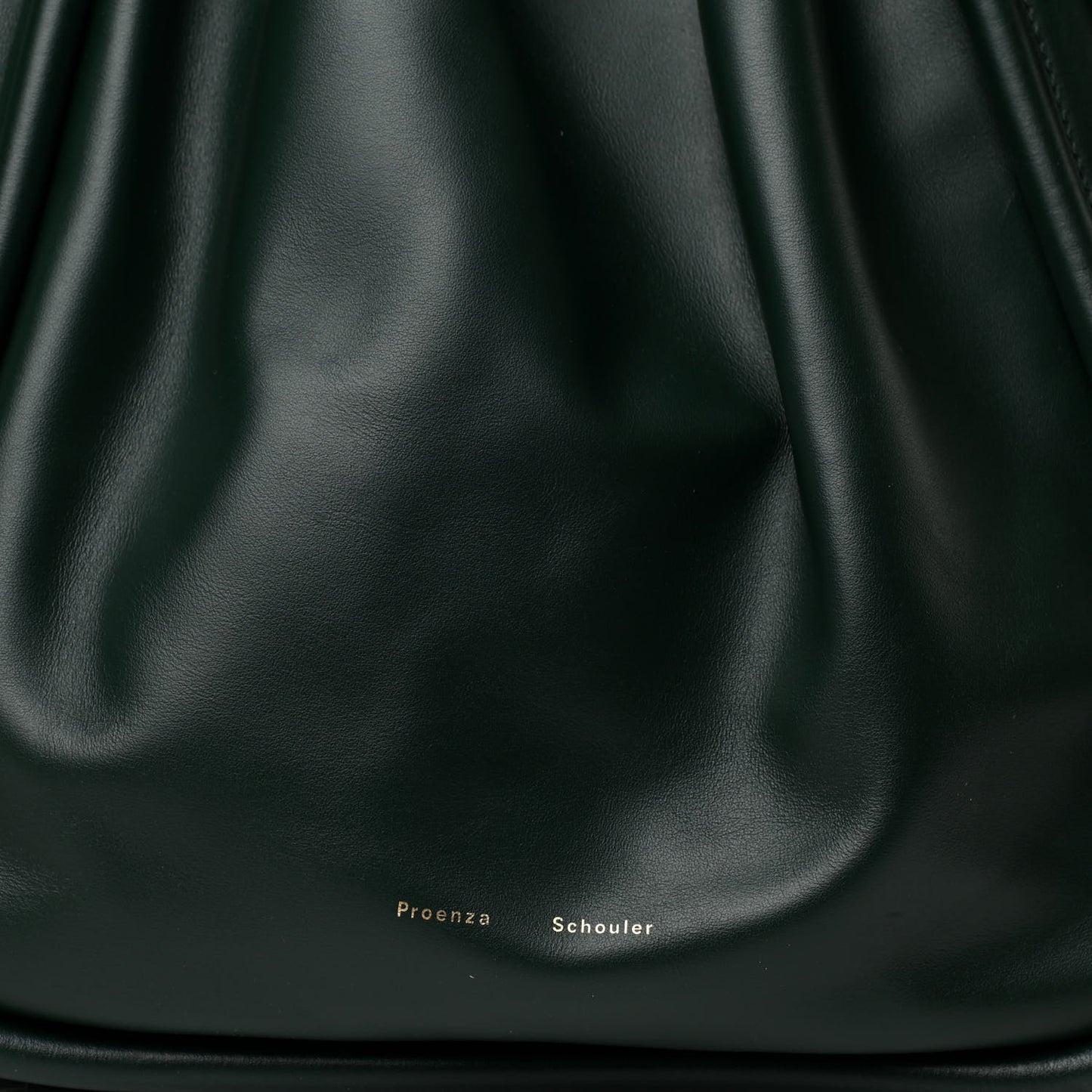 Calfskin XL Ruched Tote Petrol Green