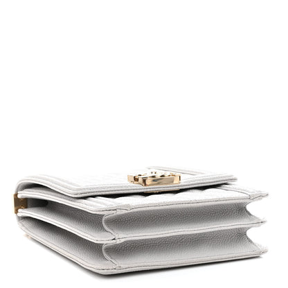 Chanel Caviar Quilted North South Boy Flap Light Grey 4 of 10