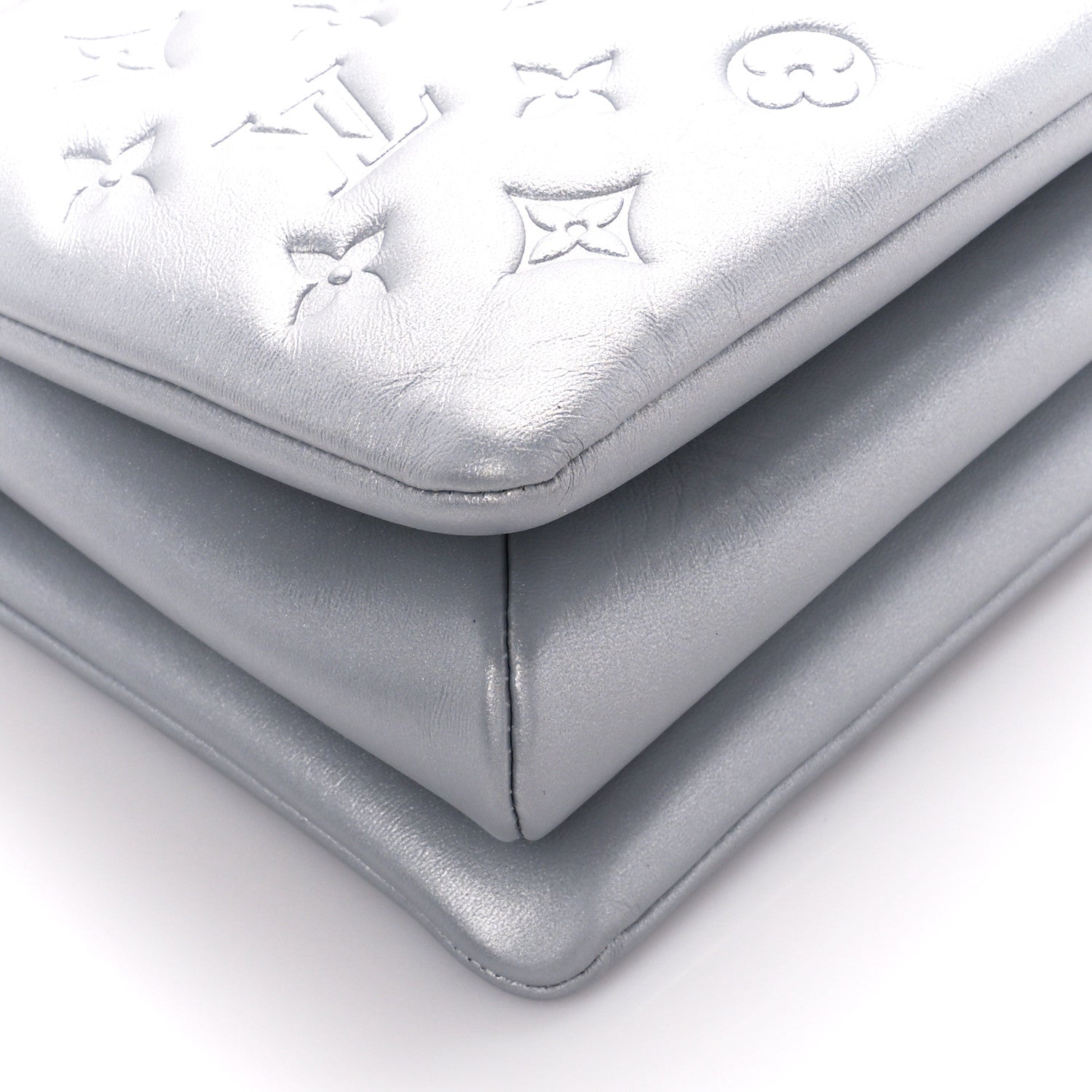 Louis Vuitton Metallic Lambskin Embossed Monogram Coussin PM Silver 9 of 10