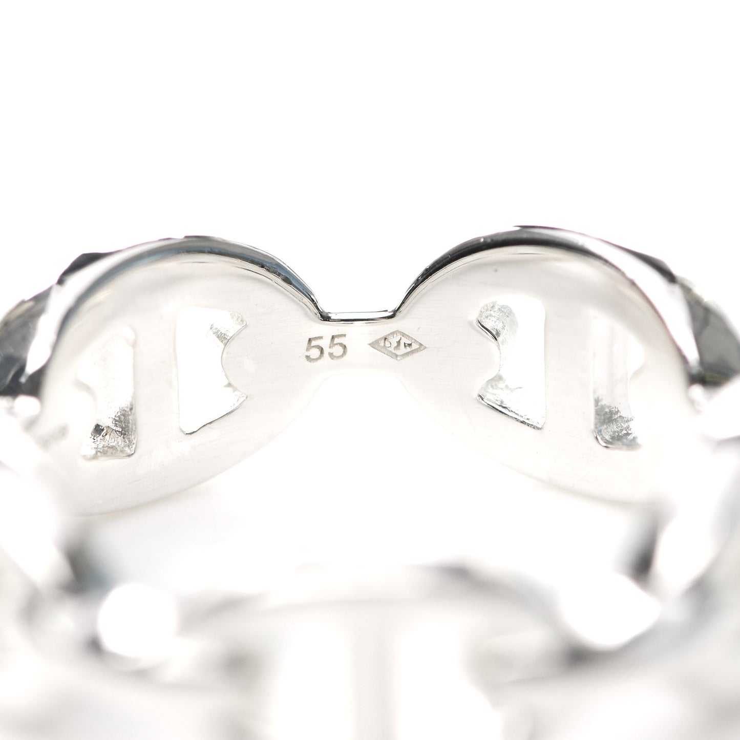 Sterling Silver PM Chaine d'Ancre Enchainee Band Ring 55 7.25