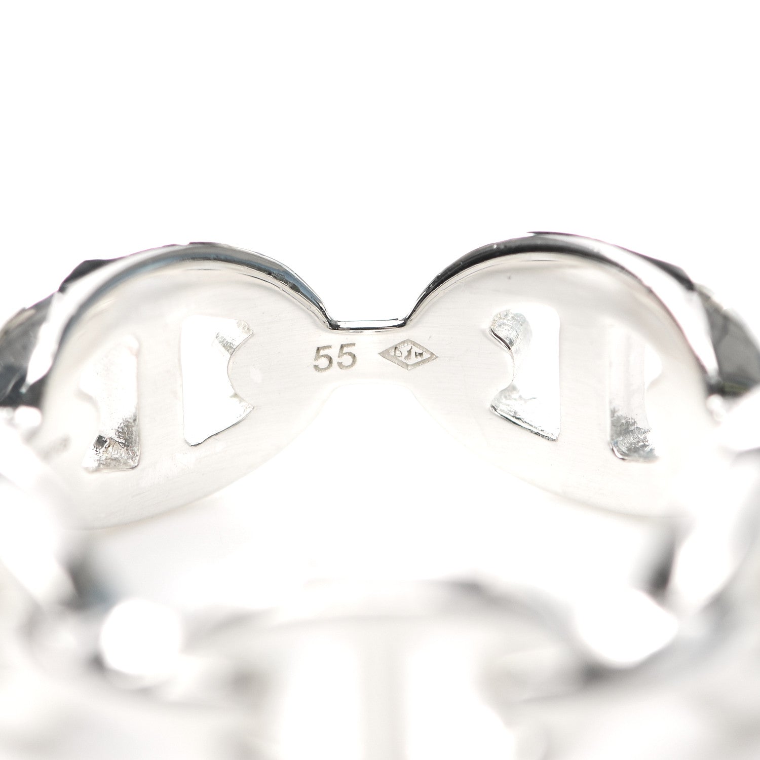 Hermes Sterling Silver PM Chaine d'Ancre Enchainee Band Ring 55 7.25 6 of 7