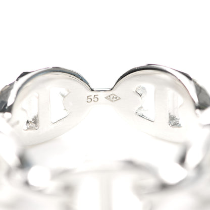 Hermes Sterling Silver PM Chaine d'Ancre Enchainee Band Ring 55 7.25 6 of 7