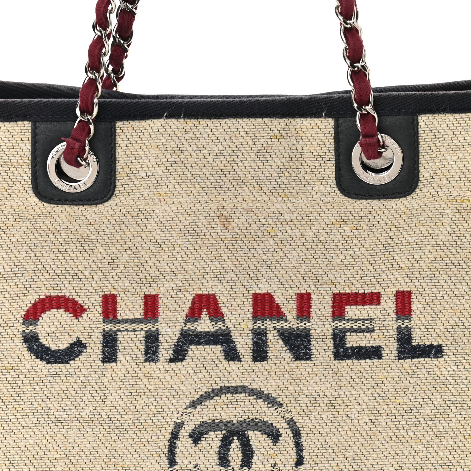 Chanel Striped Canvas Small Deauville Tote 14 of 20