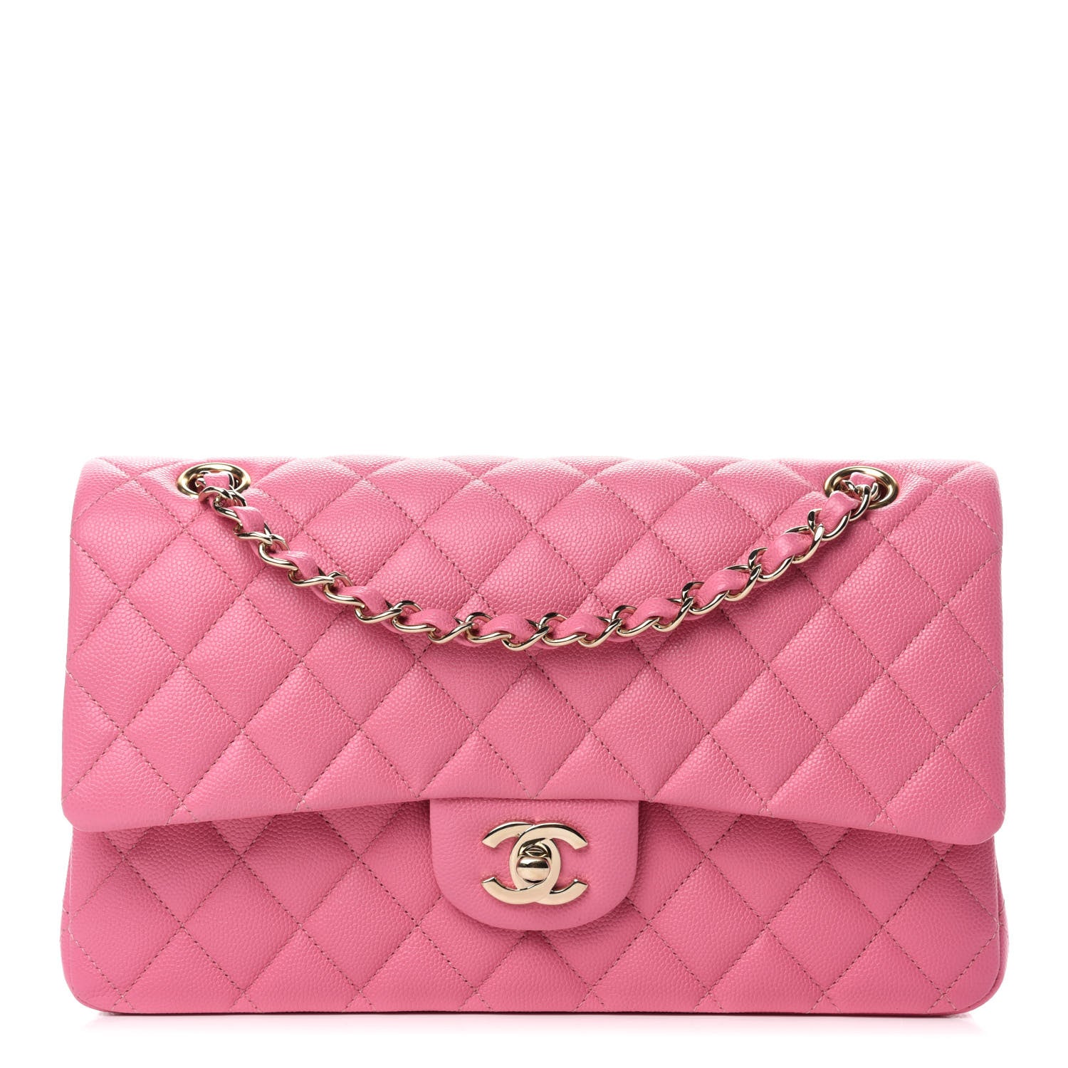 Chanel Caviar Quilted Medium Double Flap Pink 1 of 10