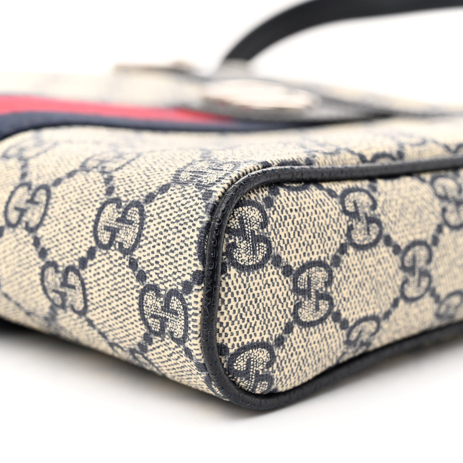 Gucci GG Supreme Monogram Textured Dollar Calfskin Web Small Ophidia Messenger Bag Beige Blue 10 of 10