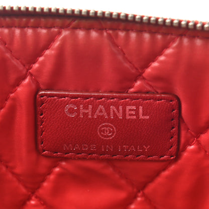 Chanel Lambskin Quilted Medium Cosmetic Case Red 6 of 8