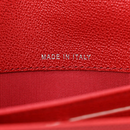 Chanel Grained Calfskin Quilted CC Box Flap Wallet Red 8 of 13