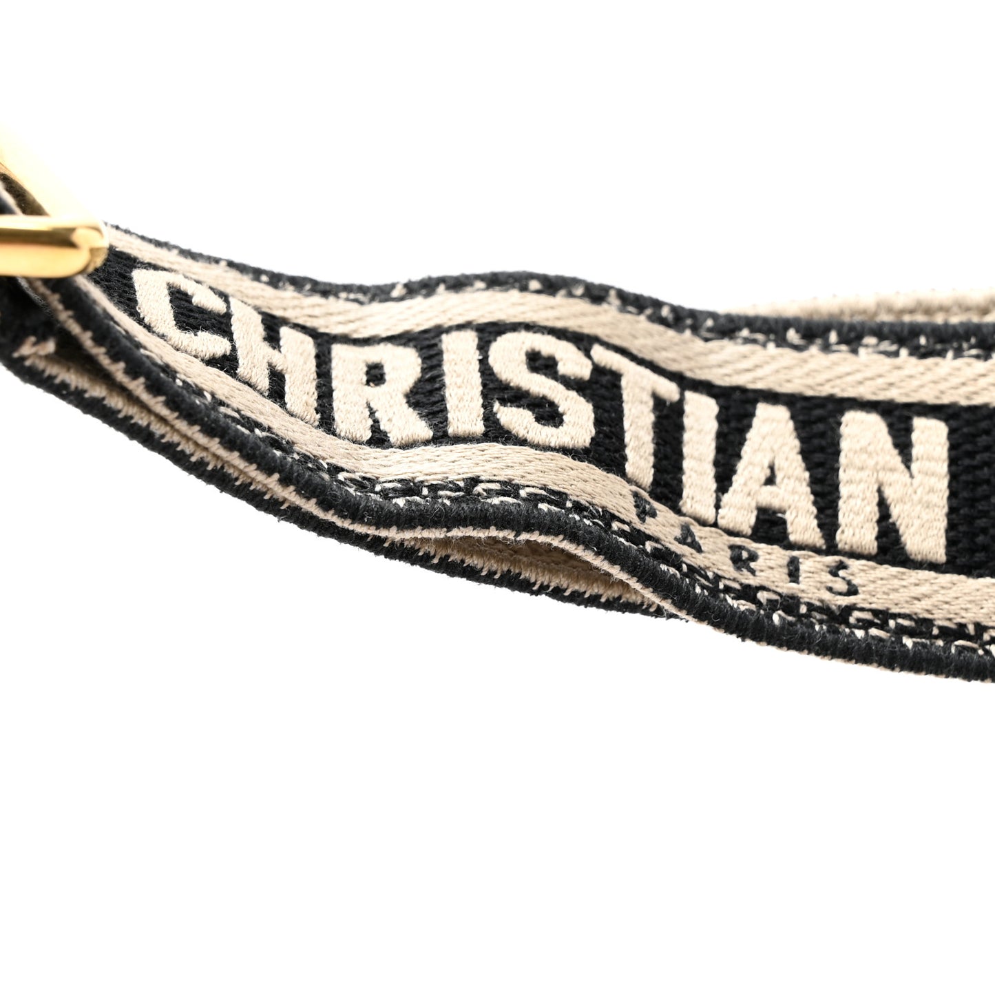 Canvas Embroidered Shoulder Strap Black
