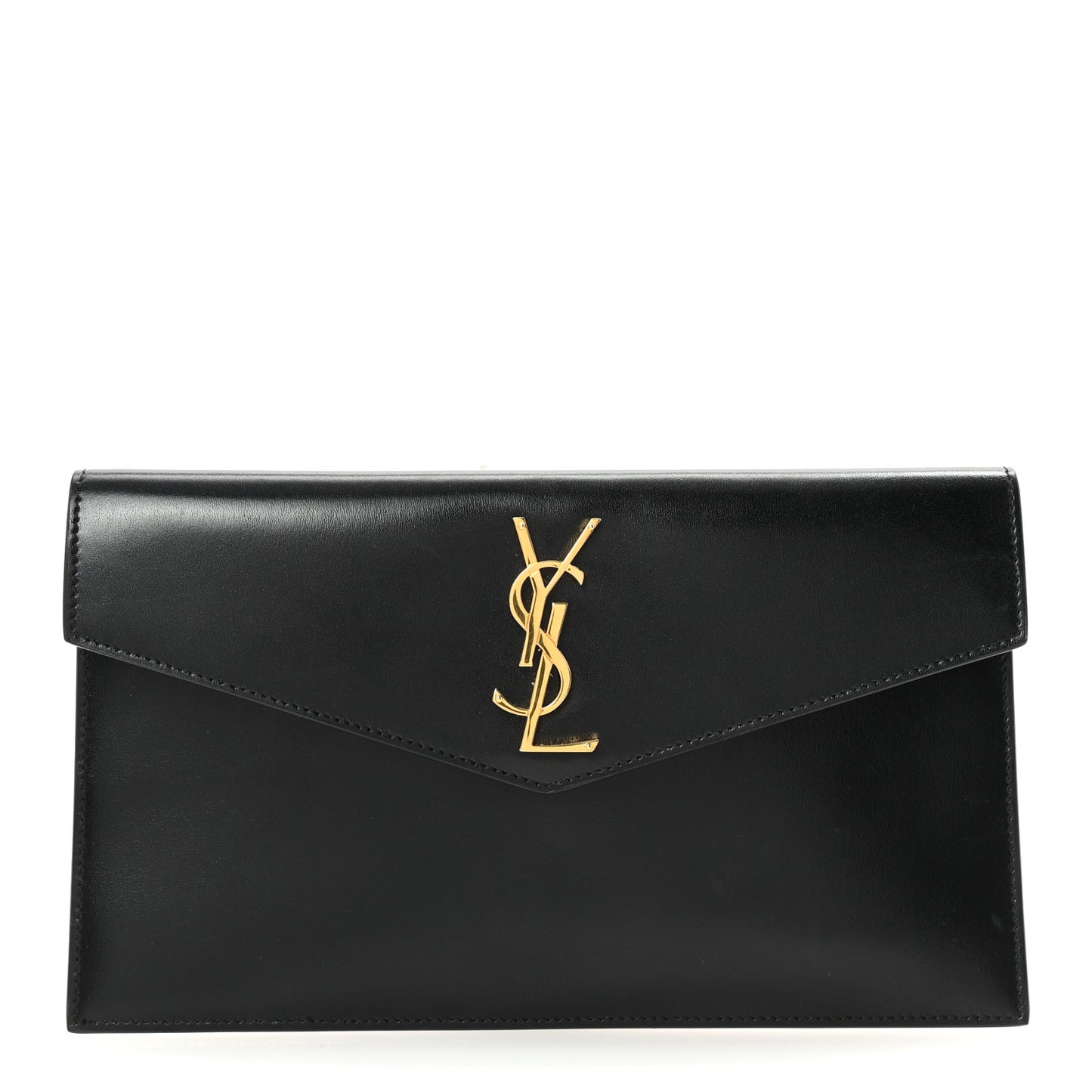 Smooth Shiny Calfskin Monogram Uptown Pouch Black
