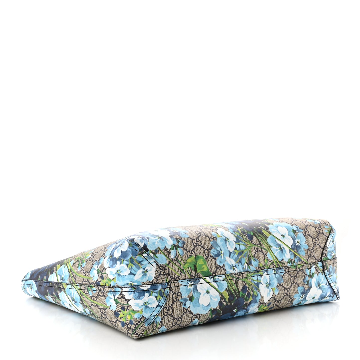 GG Supreme Monogram Blooms Medium Reversible Tote Beige Blue Navy