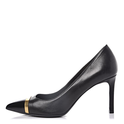 Saint Laurent Leather Classic Paris 80 Cap Toe Escarpin Pumps 34.5 Black 1 of 22