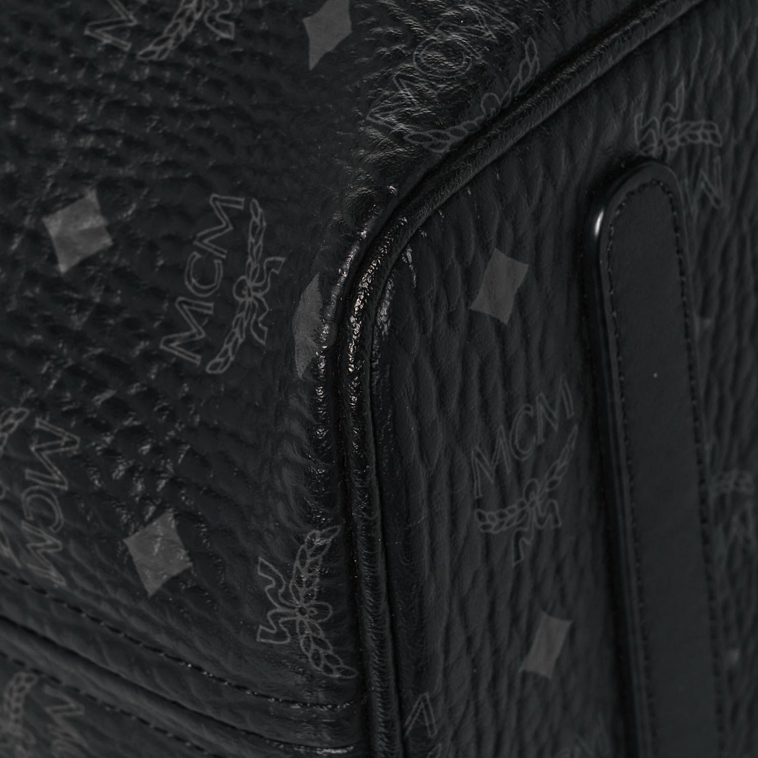 MCM Visetos Medium Reversible Shopper Tote Black 7 of 19