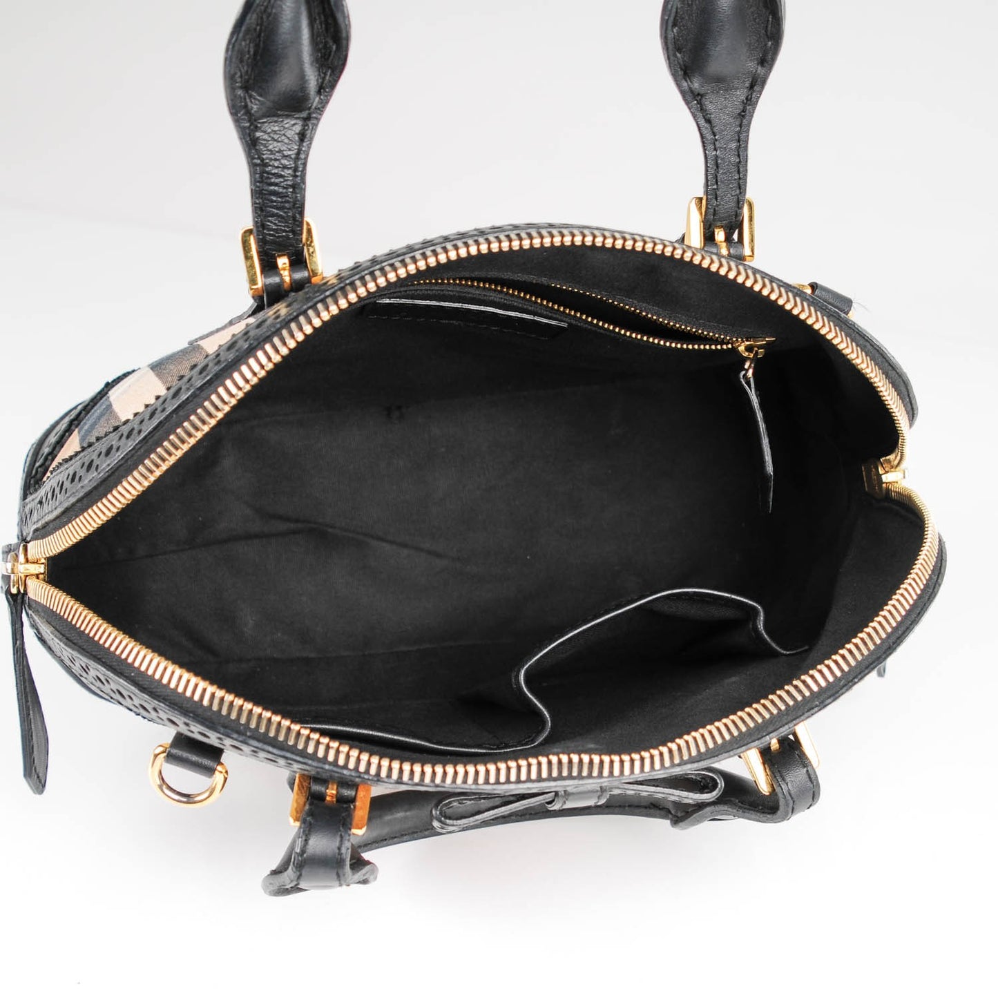 House Check Broguing Small Orchard Bowling Bag Black
