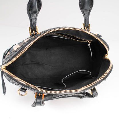 Burberry House Check Broguing Small Orchard Bowling Bag Black 5 of 8