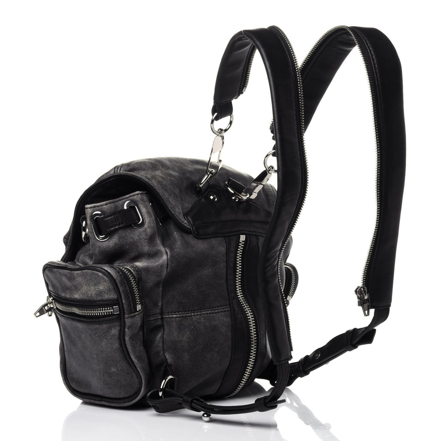 Calfskin Mini Marti Backpack Washed Grey
