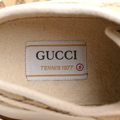 Gucci GG Monogram Mens 1977 Tennis Platform 52mm Sneakers 8 Beige Ebony Mystic White 7 of 11