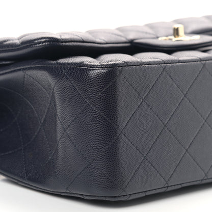 Chanel Caviar Quilted Jumbo Double Flap Navy Blue 7 of 10
