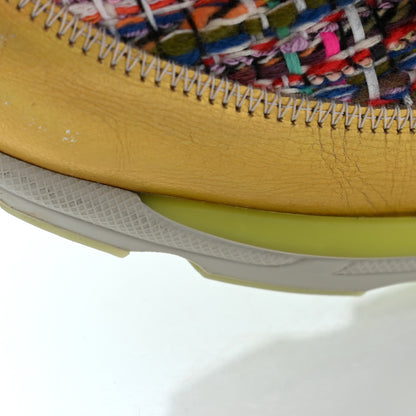 Chanel Tweed Lambskin Runway Sneakers 41 Silver Multicolor 7 of 13