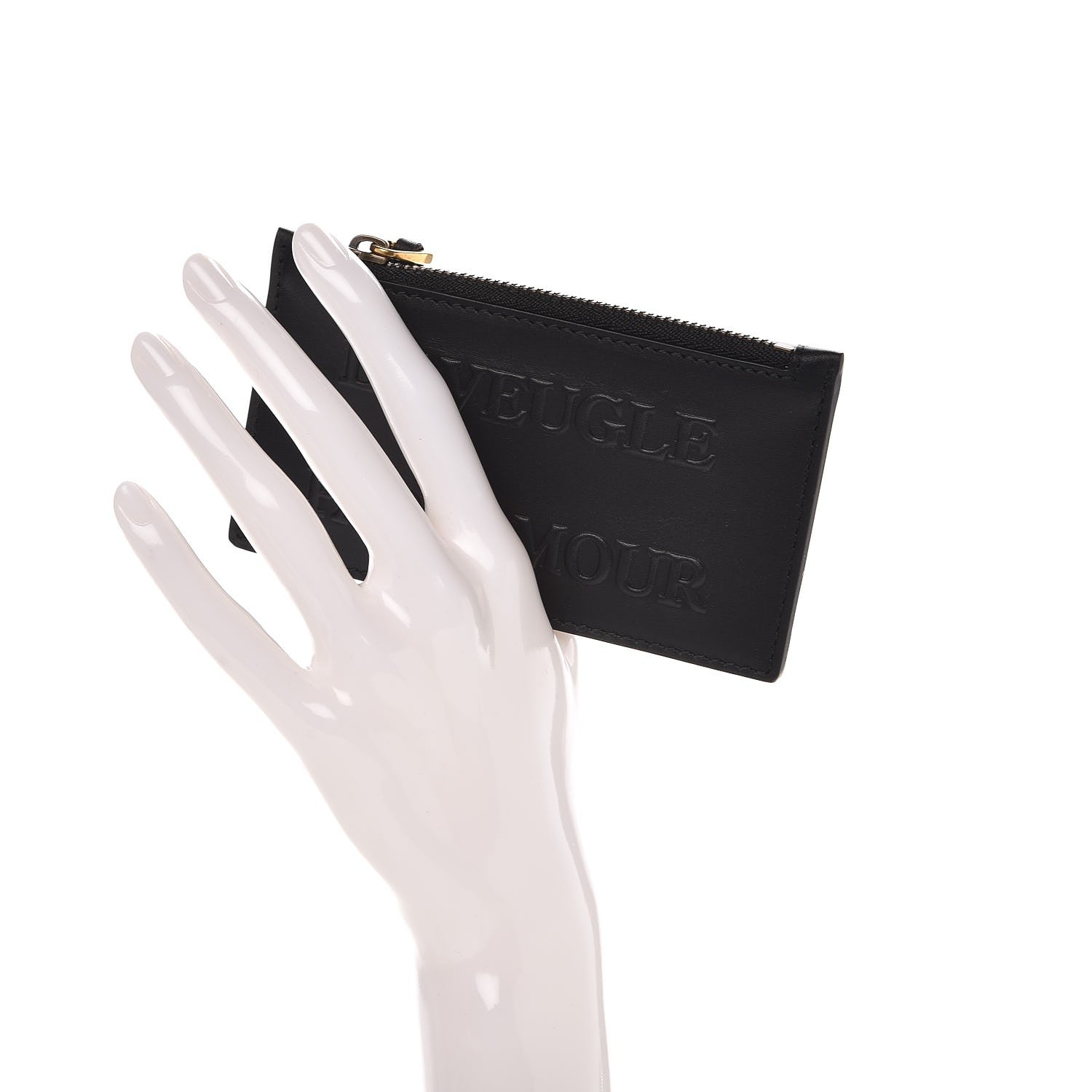 Gucci Calfskin L'Aveugle Par Amour Embossed Coin Case Card Holder Black 2 of 16