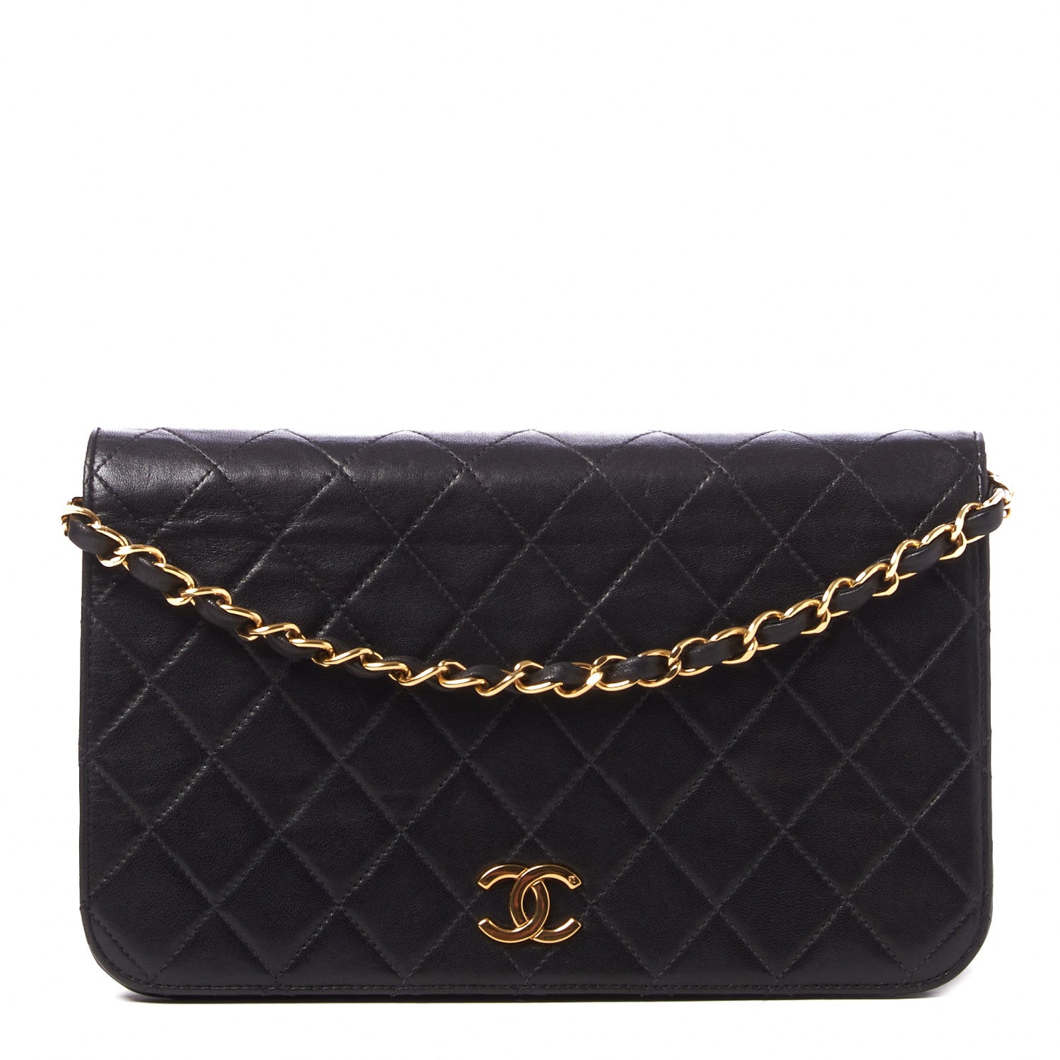 Chanel Lambskin Quilted Small Single Flap Black 1 of 9
