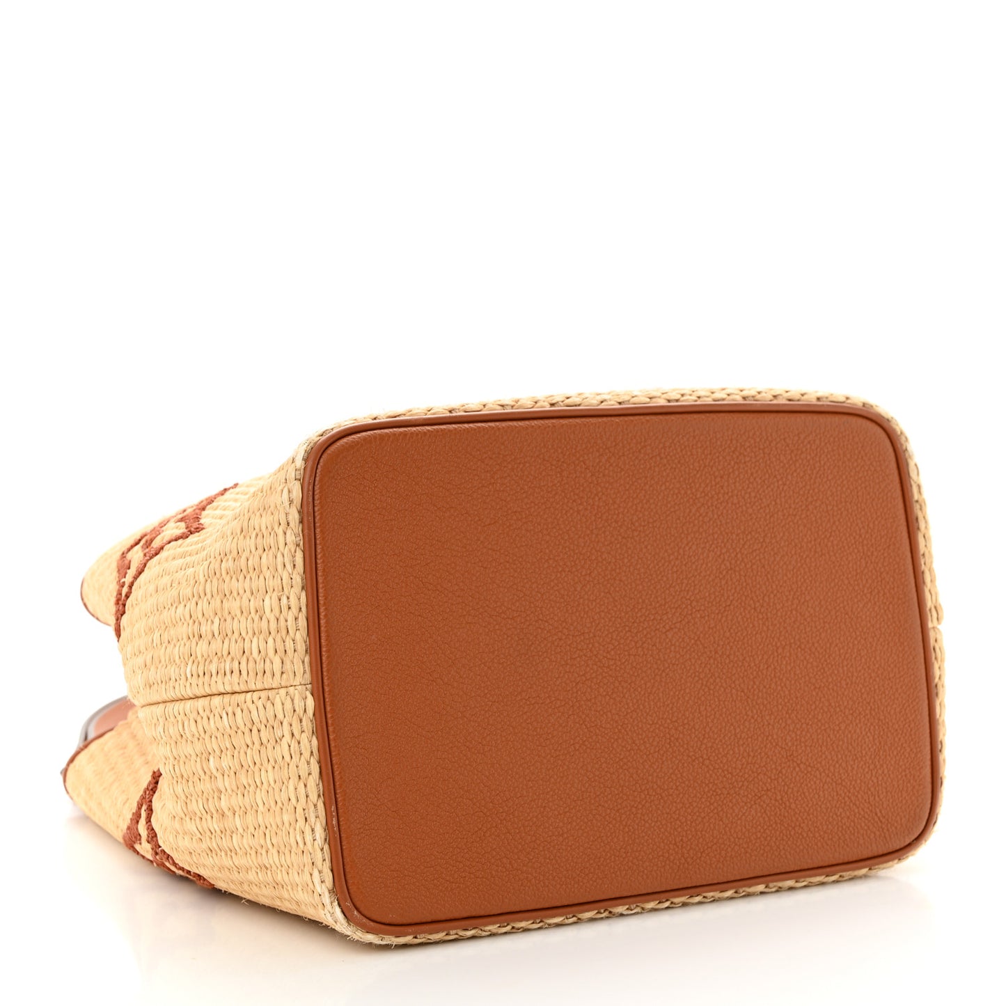 Raffia Calfskin Monogram Neonoe MM Tan