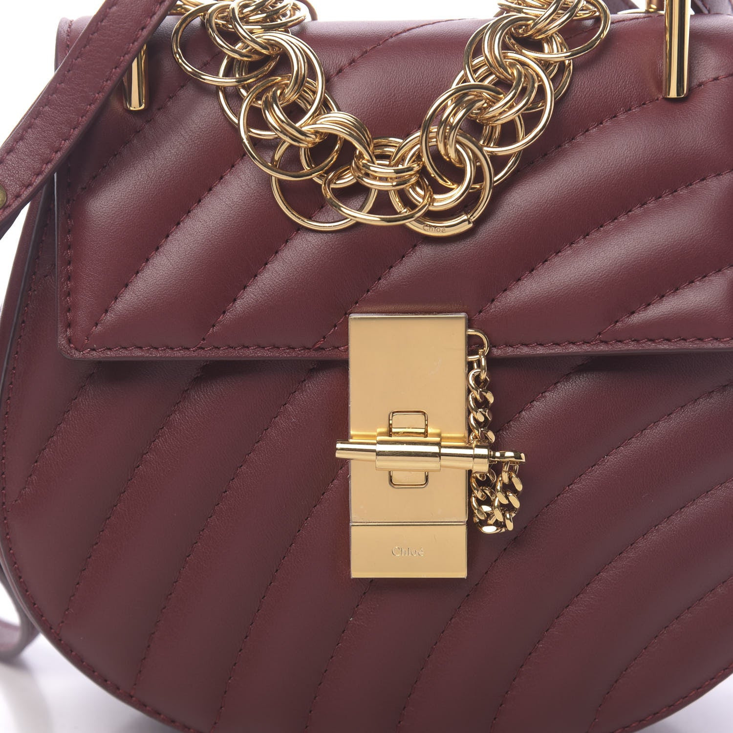 Chloe Calfskin Quilted Mini Drew Bijou Shoulder Bag Plum Purple 10 of 10