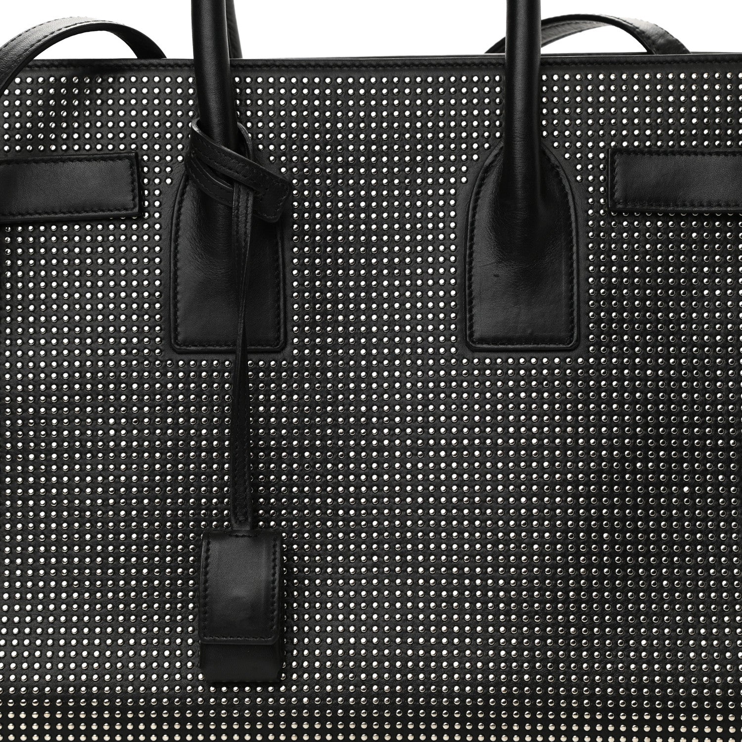 Saint Laurent Calfskin Studded Small Sac De Jour Black 6 of 9