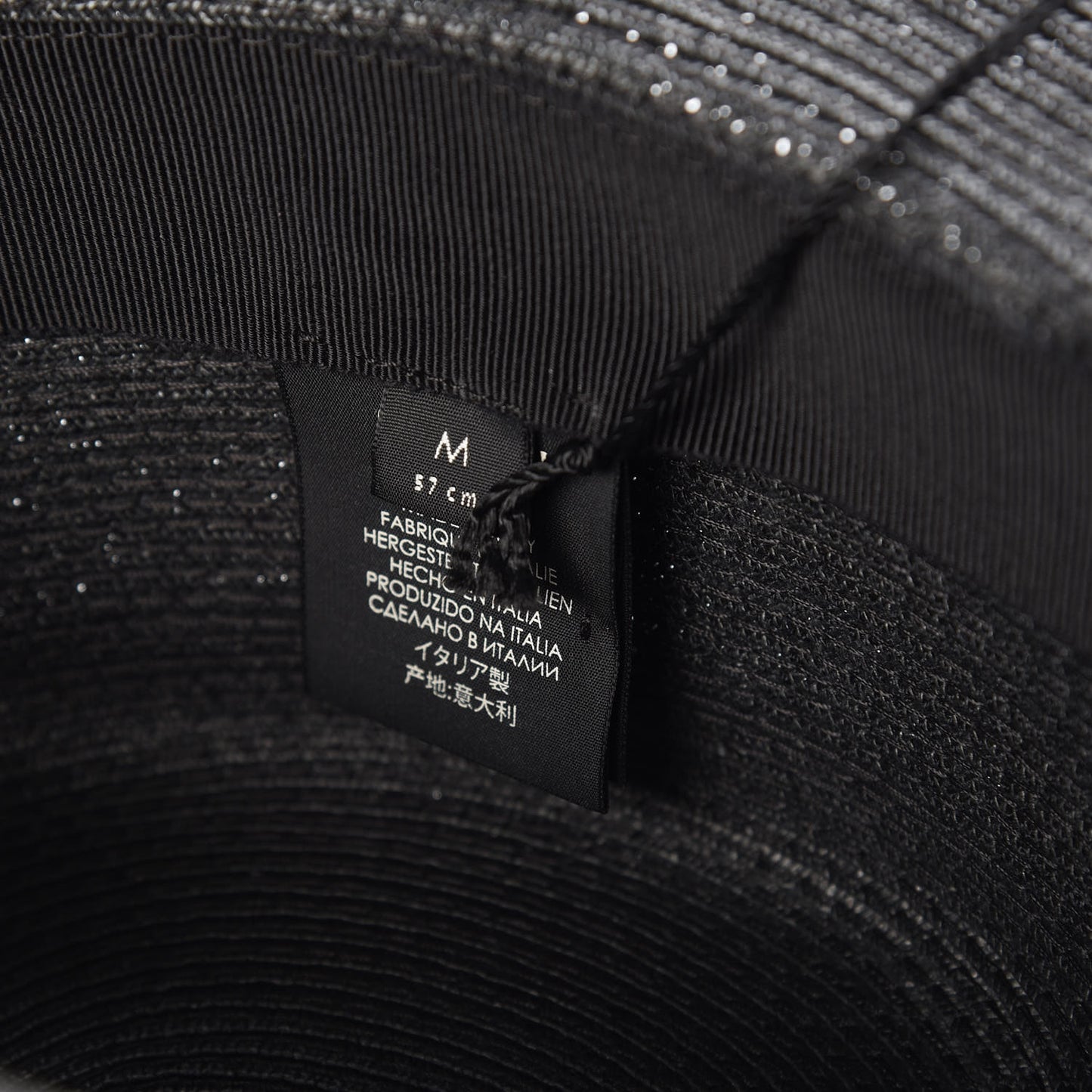 Raffia Double G Hat M Black