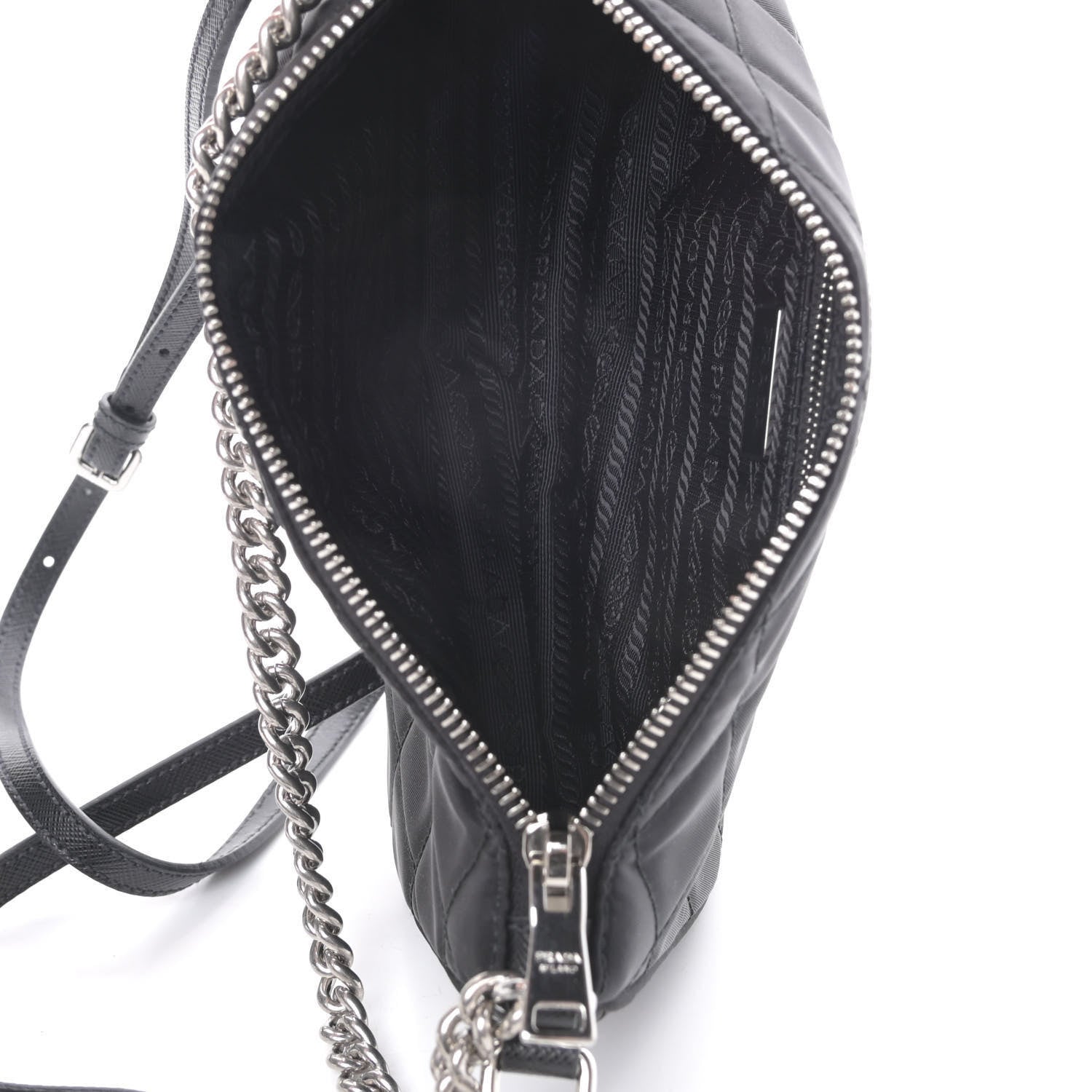 Prada Nylon Tessuto Impuntu Quilted Crossbody Bag Black 5 of 11