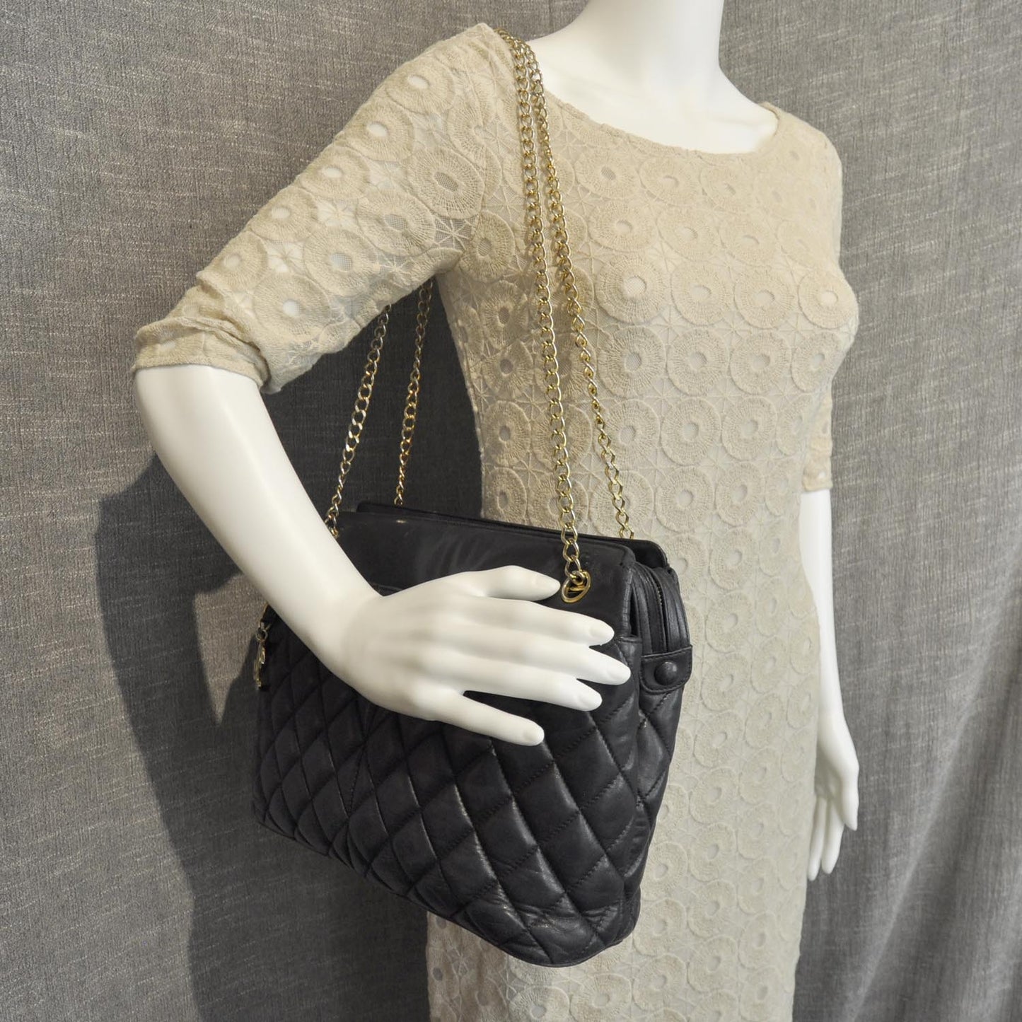 Lambskin Quilted Bag Black GHW